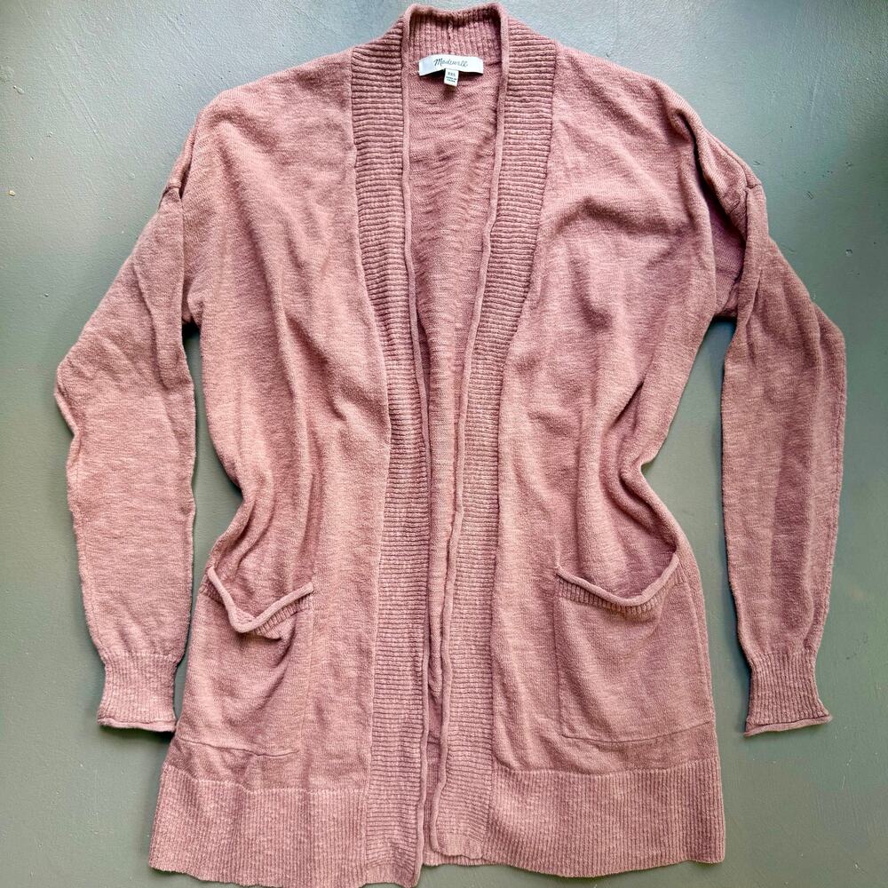 Madewell Dusty Rose Open Front Cardigan Sweater XXS
